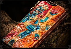 Handmade Leather Ucchusma Mens Chain Biker Wallet Cool Leather Wallet With Chain Wallets for Men