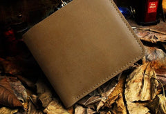 Handmade Leather Mens Cool Slim Leather Wallet Men billfold Wallets Bifold for Men - imessengerbags