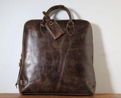 Handmade Leather Mens Cool Business Bag Briefcase Work Bag Laptop Bag for men - imessengerbags