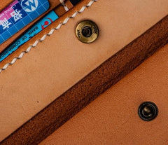 Handmade Leather Men Slim Cool Leather Wallet Long Phone Clutch Wallets for Men - imessengerbags