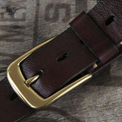 Genuine Leather Punk Rock Biker Trucker Mens Belt Men Black Coffee Belt for Men - imessengerbags