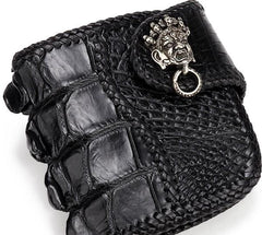 Handmade Leather Small Tooled Mens billfold Wallet Cool Chain Wallet Biker Wallet for Men - imessengerbags