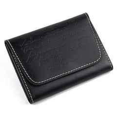 Vintage Brown Leather Men's Small Wallet Black billfold Card Wallet For Men - imessengerbags