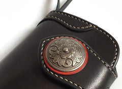 Handmade Leather Biker Wallet Mens Cool Chain Wallet Trucker Wallet with Chain