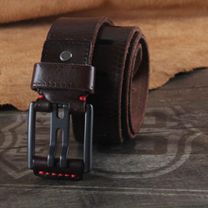 Genuine Leather Punk Rock Biker Trucker Mens Belt Men Black Coffee Belt for Men