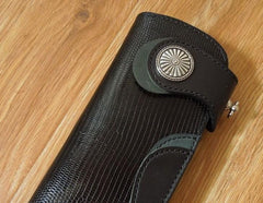 Handmade Leather Biker Wallet Mens Cool Chain Wallet Trucker Wallet with Chain