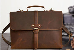 Vintage Mens Leather Briefcase Business Handbag Shoulder Bags For Men - imessengerbags
