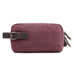 Cool Waxed Canvas Leather Mens Zipper Wristlet Bag Vintage Clutch Zipper Bag for Men - imessengerbags