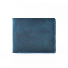 Vintage Brown Leather Men's Small Bifold Wallet Black Slim billfold Wallet For Men - imessengerbags