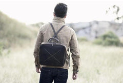 Handmade Leather Mens Cool Backpack Messenger Bag Briefcase Work Bag Business Bag for men