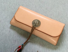 Handmade Leather Mens Clutch Wallet Cool Wallet Long Wallets for Men Women
