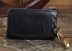 Handamde Genuine Leather Mens Cool Key Wallet Card Slim Wallet Key Holder Car Key Case for Men - imessengerbags