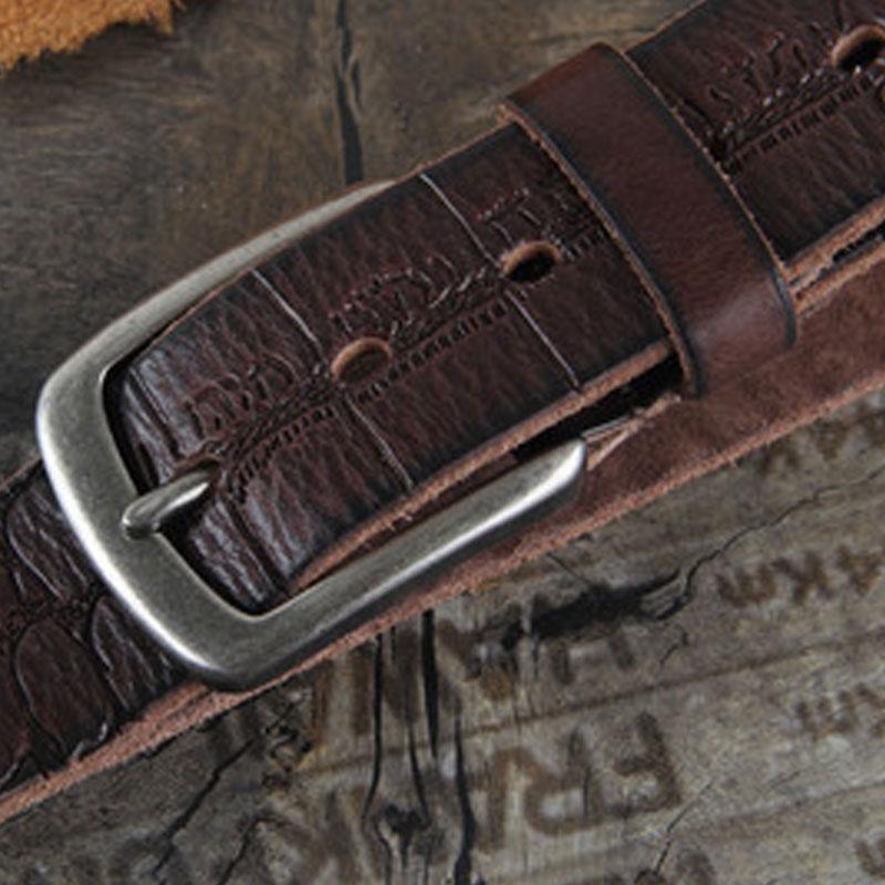 Genuine Leather Punk Rock Biker Trucker Mens Belt Men Black Coffee Belt for Men - imessengerbags