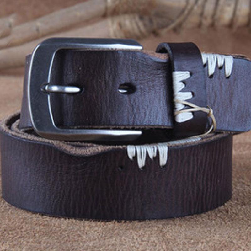 Genuine Leather Punk Rock Biker Trucker Mens Belt Men Black Coffee Belt for Men