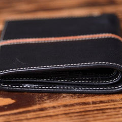 Handmade Leather Mens Cool Slim Leather Wallet Men Small Wallets Bifold for Men - imessengerbags