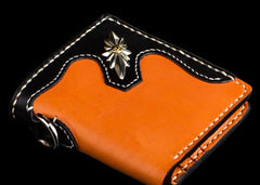 Handmade Leather Trucker Bag Mens billfold Wallet Cool Chain Wallet Biker Wallet for Men - imessengerbags