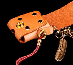 Handmade Leather Mens Leather Cigarette Case Cigarette Box Lighter Pocket Tobacco Pouch - imessengerbags