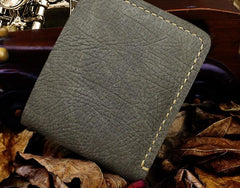 Handmade Leather Mens Cool Slim Leather Wallet Men billfold Wallets Bifold for Men - imessengerbags
