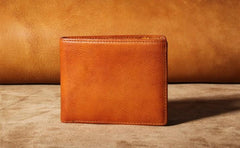Handmade Genuine Leather Mens Cool Slim Leather Wallet Men Small Wallets Bifold for Men - imessengerbags