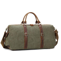 Mens Waxed Canvas Leather Large Weekender Bags Canvas Travel Bag for Men