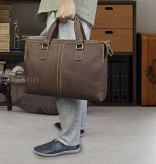 Handmade Leather Mens Cool Messenger Bag Briefcase Chest Bag Bike Bag Cycling Bag for men