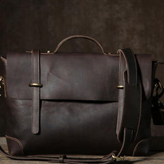 Handmade Leather Mens Cool Messenger Bag Briefcase Work Bag Business Bag Laptop Bag for men - imessengerbags