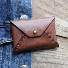 Handmade Leather Mens Change Wallet Card Wallet Front Pocket Wallet Coin Wallet for Men