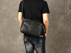 Genuine Leather Mens Cool Messenger Bag Briefcase Work Bag Business Bag for men - imessengerbags