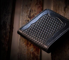 Handmade Leather Fine Horse Tooled Mens billfold Wallet Cool Leather Wallet Slim Wallet for Men - imessengerbags
