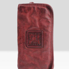 Handmade Leather Mens Cool Long Leather Wallet Zipper Clutch Wallet for Men - imessengerbags