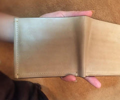 Handmade Leather Mens Cool billfold Leather Wallet Men Slim Wallet Bifold for Men - imessengerbags