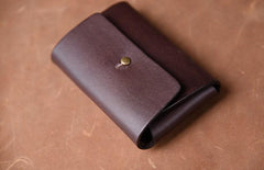Handmade Leather Mens Cool Coin Change Leather Wallet Men Small Wallets Card for Men