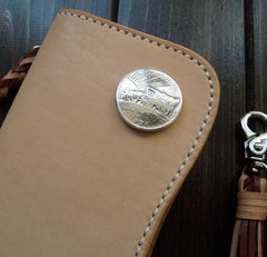 Handmade Leather Biker Wallet  Mens Cool Chain Wallet Trucker Wallet with Chain - imessengerbags