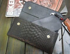 Handmade Leather Mens Clutch Wallet Cool Wallet Long Wallets Wallet for Men