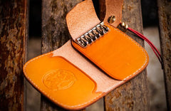 Handmade Leather Biker Mens Cool Car Key Wallet Coin Wallet Pouch Car KeyChain for Men - imessengerbags