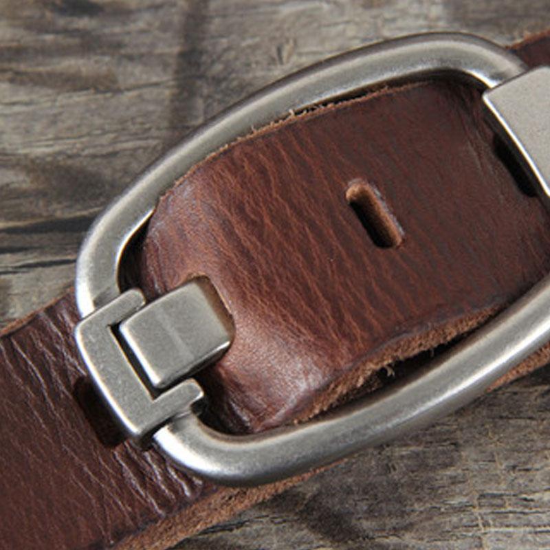 Genuine Leather Punk Rock Biker Trucker Mens Belt Men Black Coffee Belt for Men - imessengerbags