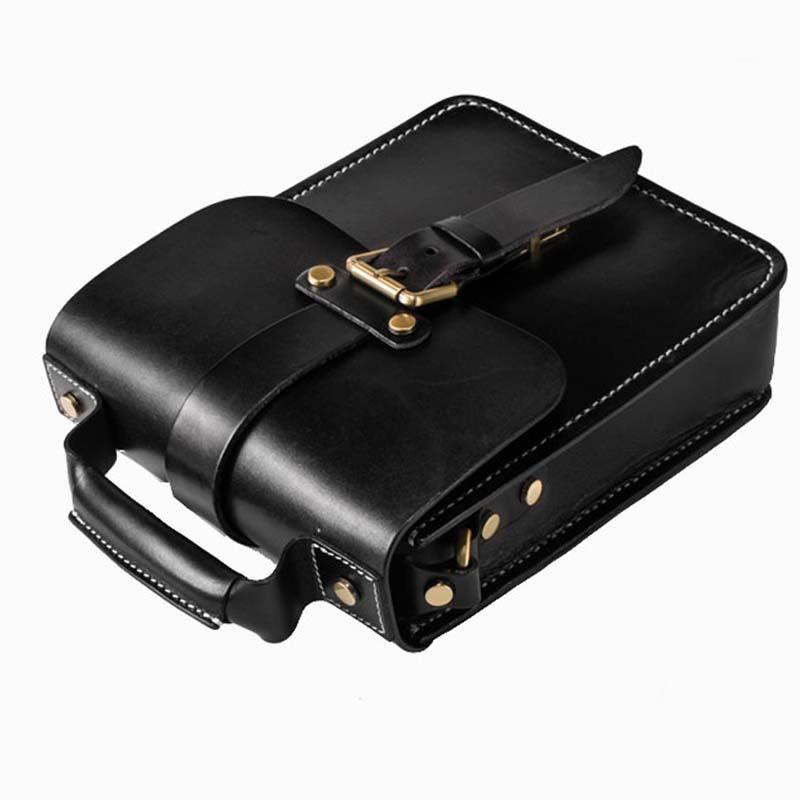 Handmade Leather Mens Cool Messenger Bag Sling Bag Chest Bag Bike Bag Cycling Bag for men - imessengerbags