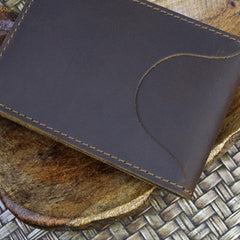 Handmade Leather Floral Mens License Wallets Cool Short Wallet Card Holder Small Card Slim Wallets for Men