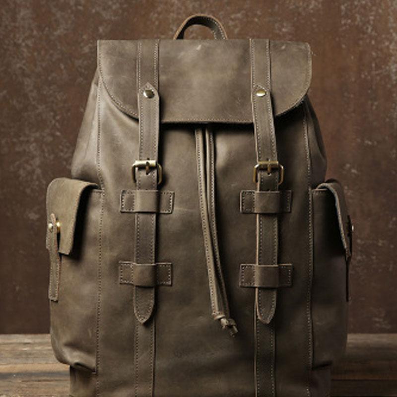 Handmade Leather Mens Cool Backpack Sling Bag Large Travel Bag Hiking Bag for Men - imessengerbags
