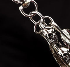 Brass Silver biker trucker Skulls Keychain wallet Chain for chain wallets biker wallet trucker wallet