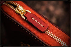 Handmade Leather Small Tooled Mens billfold Wallet Cool Chain Wallet Biker Wallet for Men