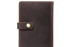 Handmade Mens Leather Small Slim Passport Wallet Vintage Bifold Long Wallet For Men - imessengerbags