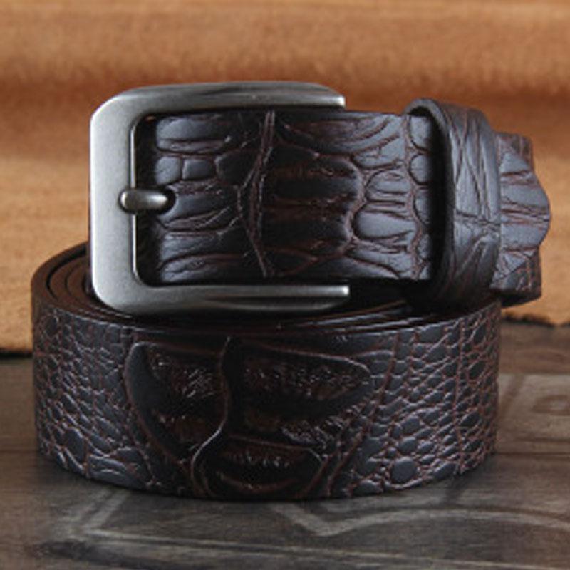 Genuine Leather Punk Rock Biker Trucker Mens Belt Men Black Coffee Belt for Men