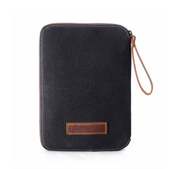 Cool Waxed Canvas Leather Mens Wristlet Bag Work Clutch Zipper Bag for Men
