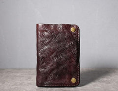 Handmade Genuine Leather Mens Cool Slim Leather Wallet Men Small Wallets Bifold for Men - imessengerbags