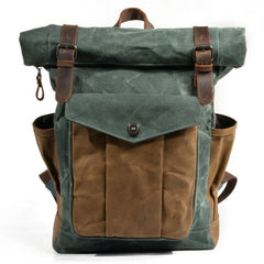 Waxed Canvas Mens Backpack Canvas Travel Backpacks Canvas School Backpack for Men