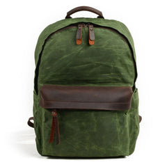 Waxed Canvas Leather Mens Camera Backpack Canvas Travel Backpack Canvas Camera Backpack for Men - imessengerbags