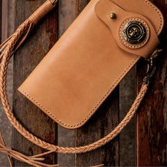 Handmade Leather Mens Chain Biker Wallet Cool Leather Wallet With Chain Wallets for Men - imessengerbags