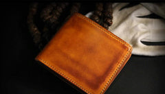 Handmade Leather Lion Mens billfold Wallet Cool Leather Wallet Slim Wallet for Men - imessengerbags