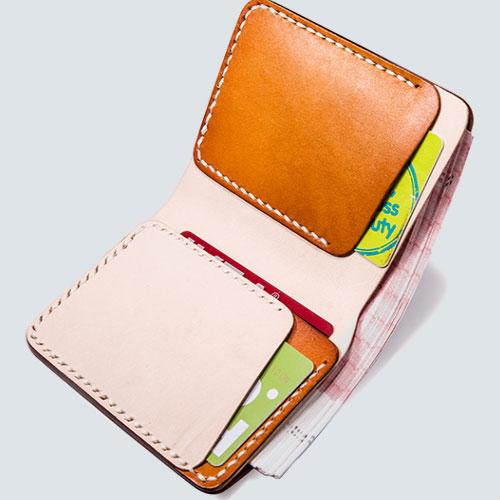 Handmade Mens Cool billfold Leather Wallet Men Small Slim Wallets Bifold for Men - imessengerbags